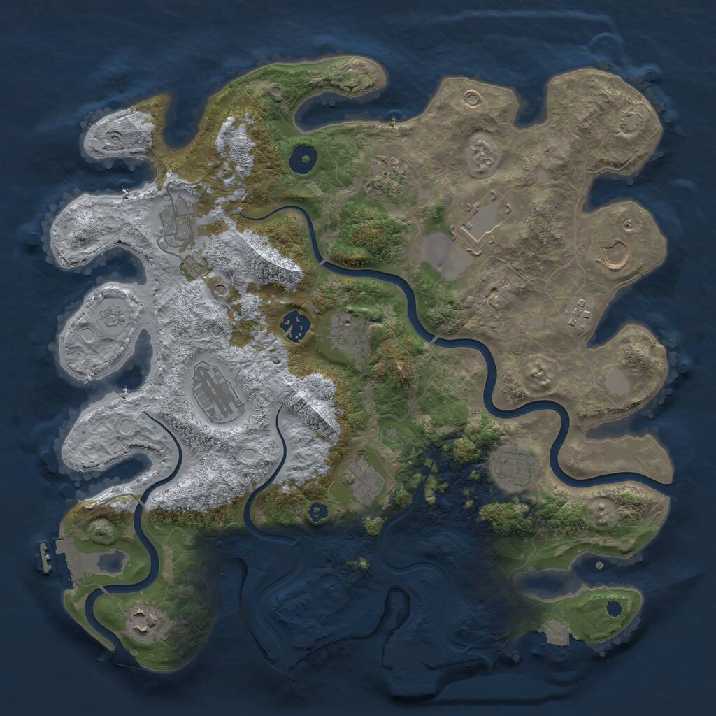 Rust Map: Procedural Map, Size: 3750, Seed: 1902024018, 17 Monuments