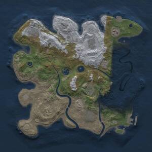 Thumbnail Rust Map: Procedural Map, Size: 3400, Seed: 19324352, 14 Monuments