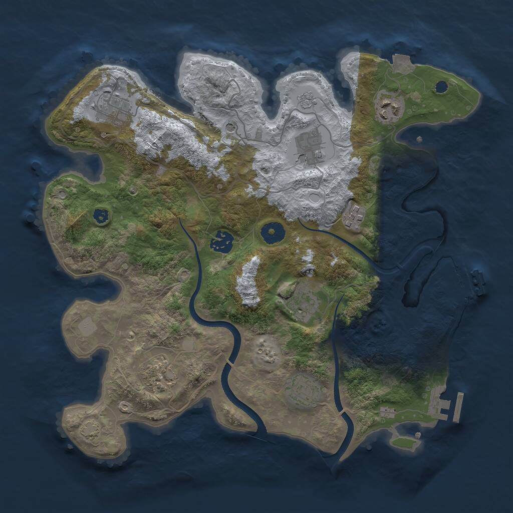Rust Map: Procedural Map, Size: 3400, Seed: 19324352, 14 Monuments