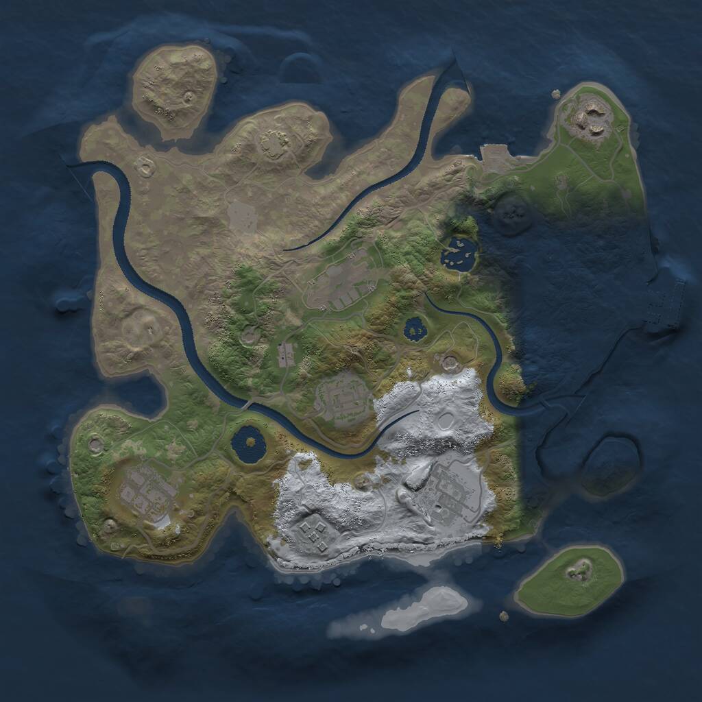Rust Map: Procedural Map, Size: 3000, Seed: 463427643, 11 Monuments