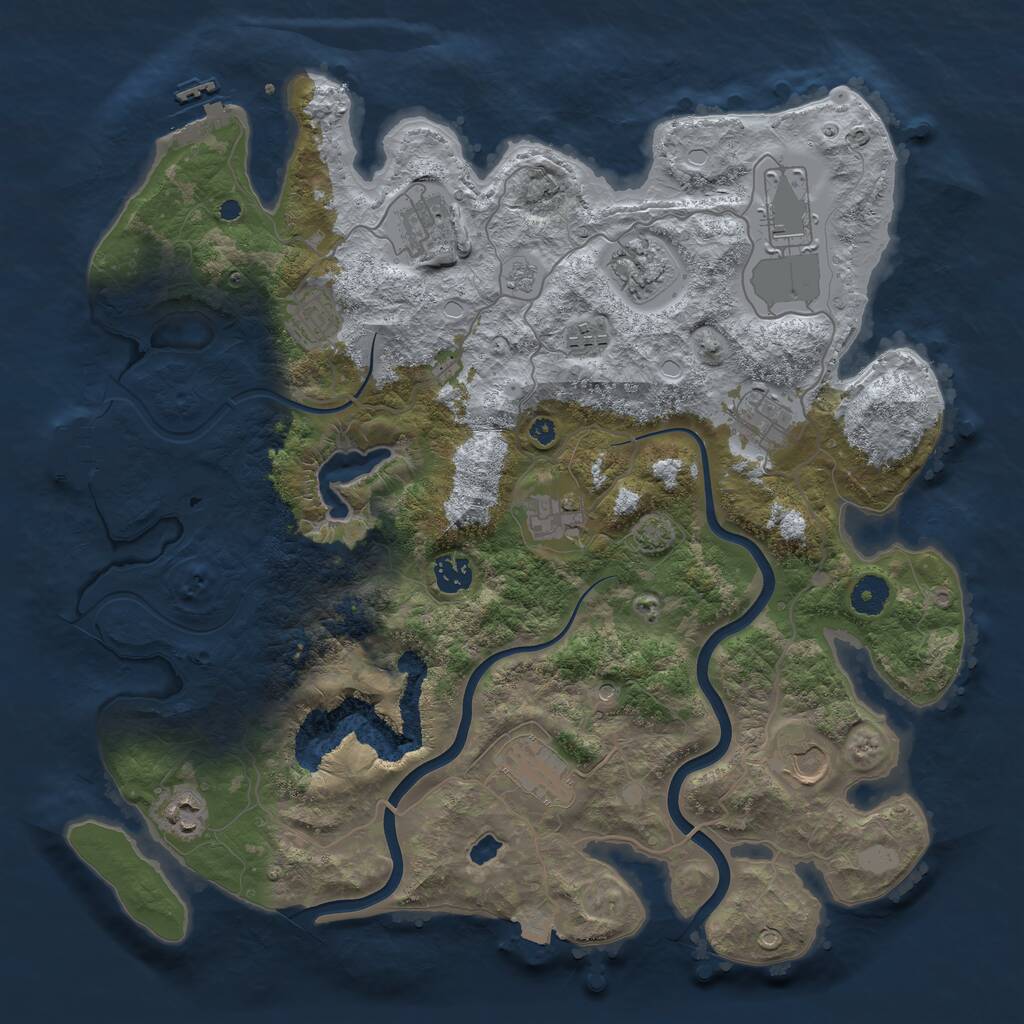 Rust Map: Procedural Map, Size: 4000, Seed: 685014927, 17 Monuments