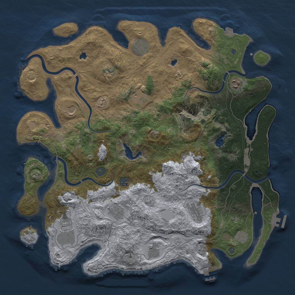 Rust Map: Procedural Map, Size: 4500, Seed: 108628156, 19 Monuments