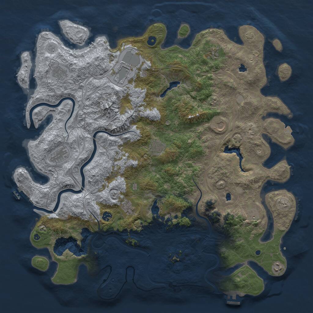 Rust Map: Procedural Map, Size: 5000, Seed: 1000086, 17 Monuments