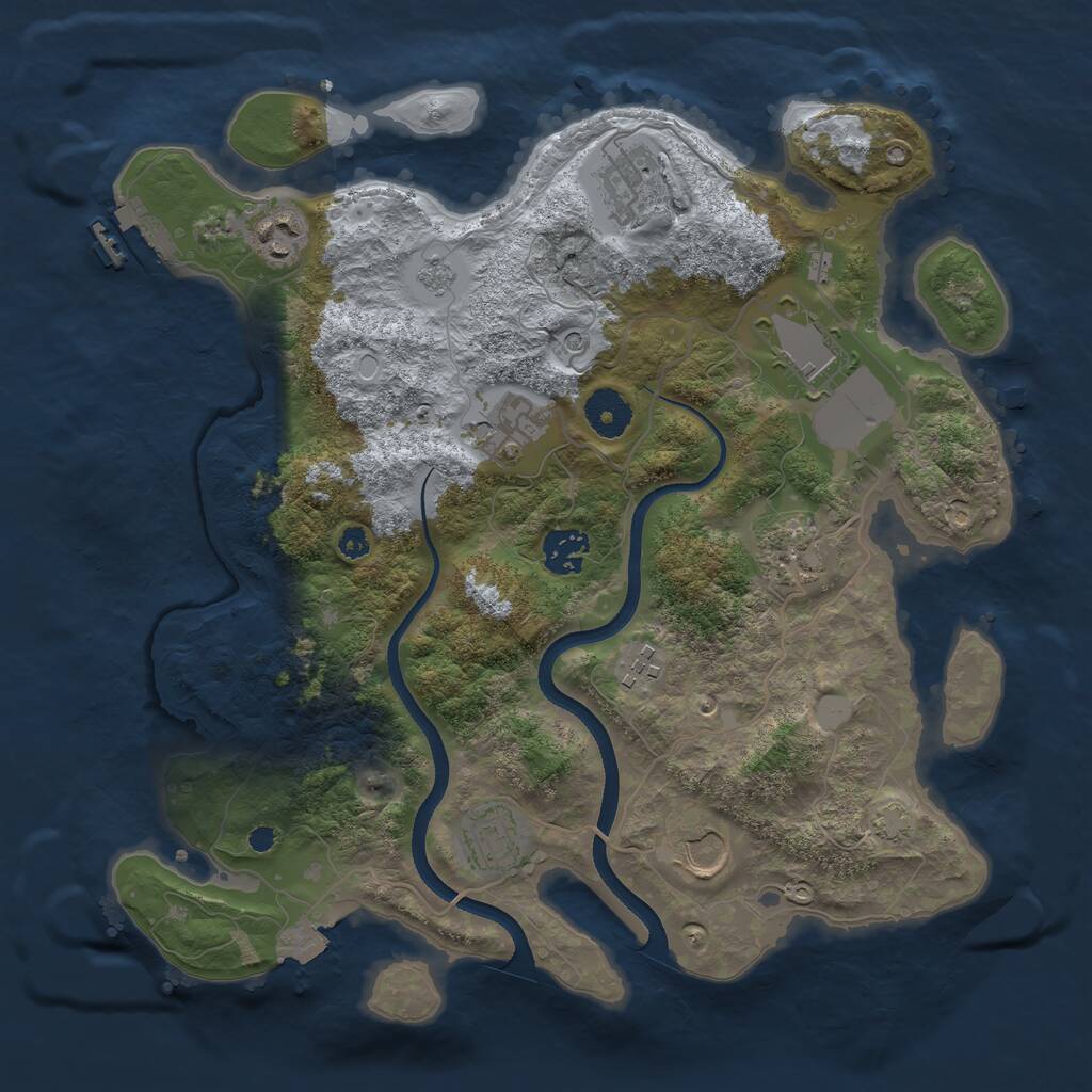 Rust Map: Procedural Map, Size: 3500, Seed: 478653280, 14 Monuments