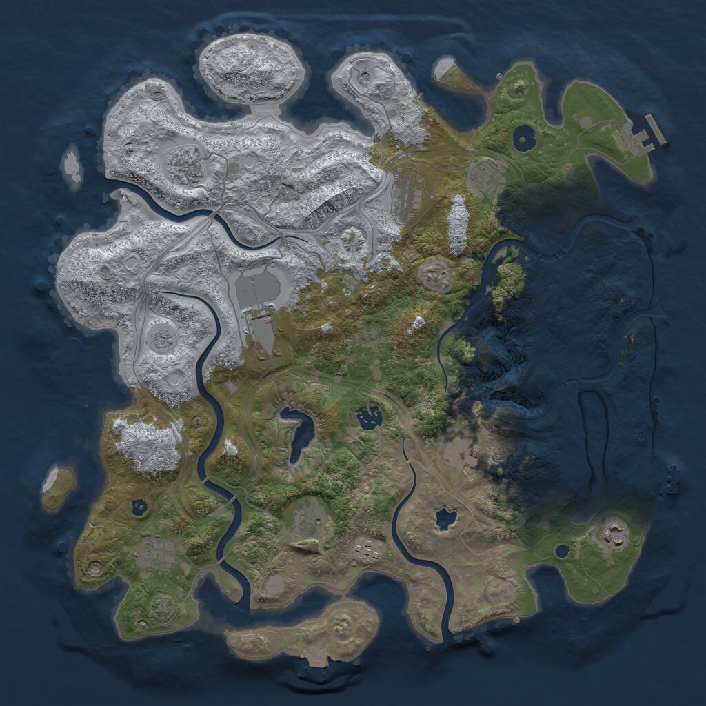Rust Map: Procedural Map, Size: 4250, Seed: 1020479985, 16 Monuments