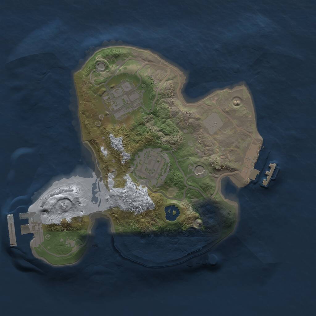 Rust Map: Procedural Map, Size: 2000, Seed: 1476098339, 6 Monuments