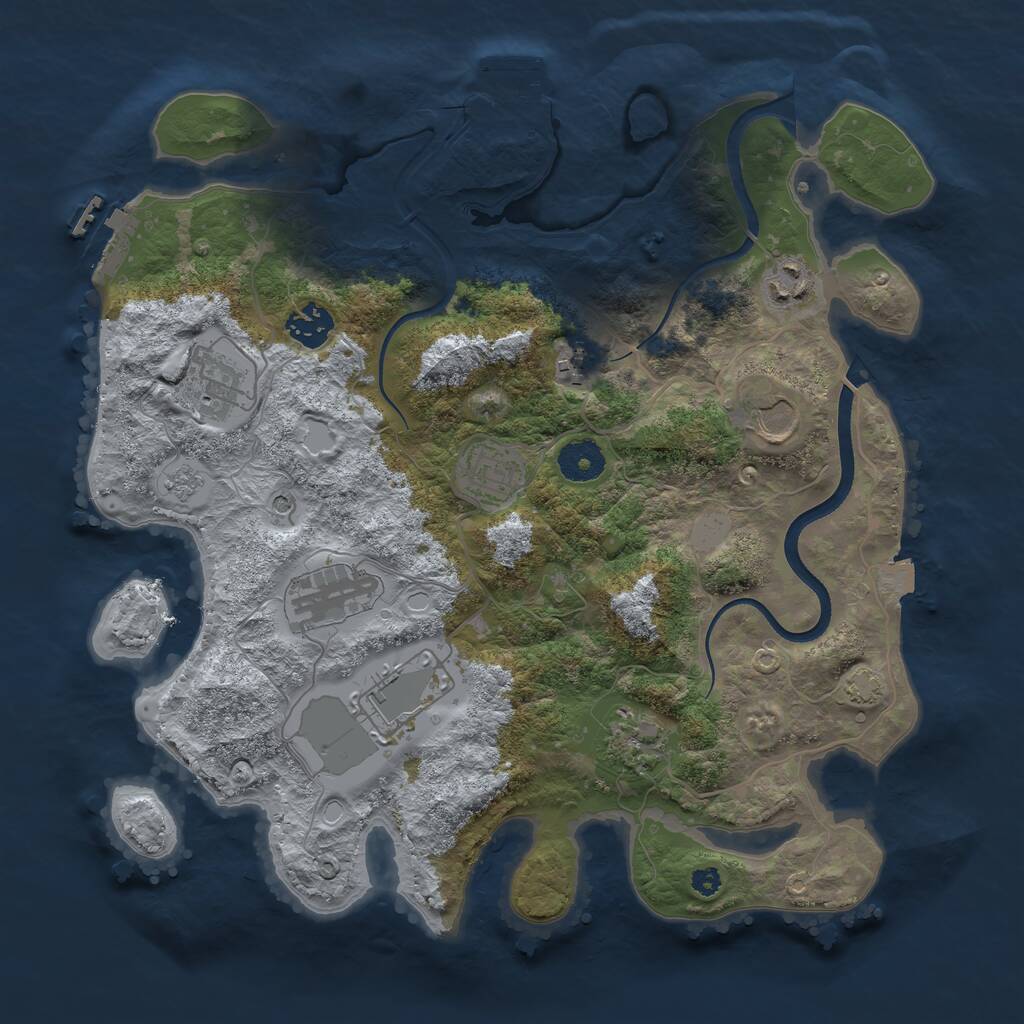 Rust Map: Procedural Map, Size: 3500, Seed: 754313173, 15 Monuments