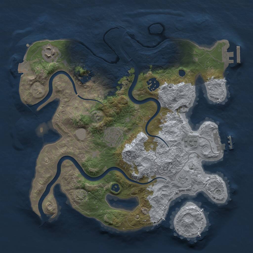 Rust Map: Procedural Map, Size: 3000, Seed: 42630, 10 Monuments