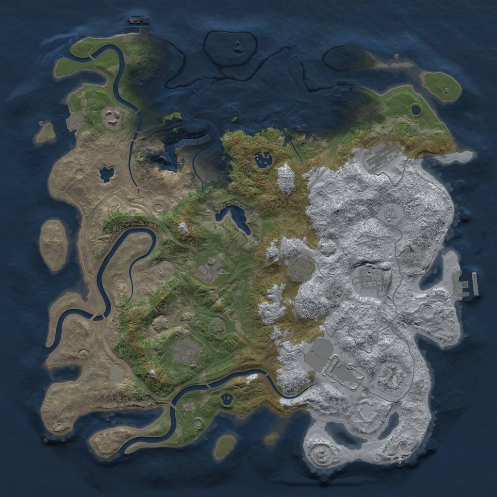 Rust Map: Procedural Map, Size: 4250, Seed: 2018710230, 16 Monuments