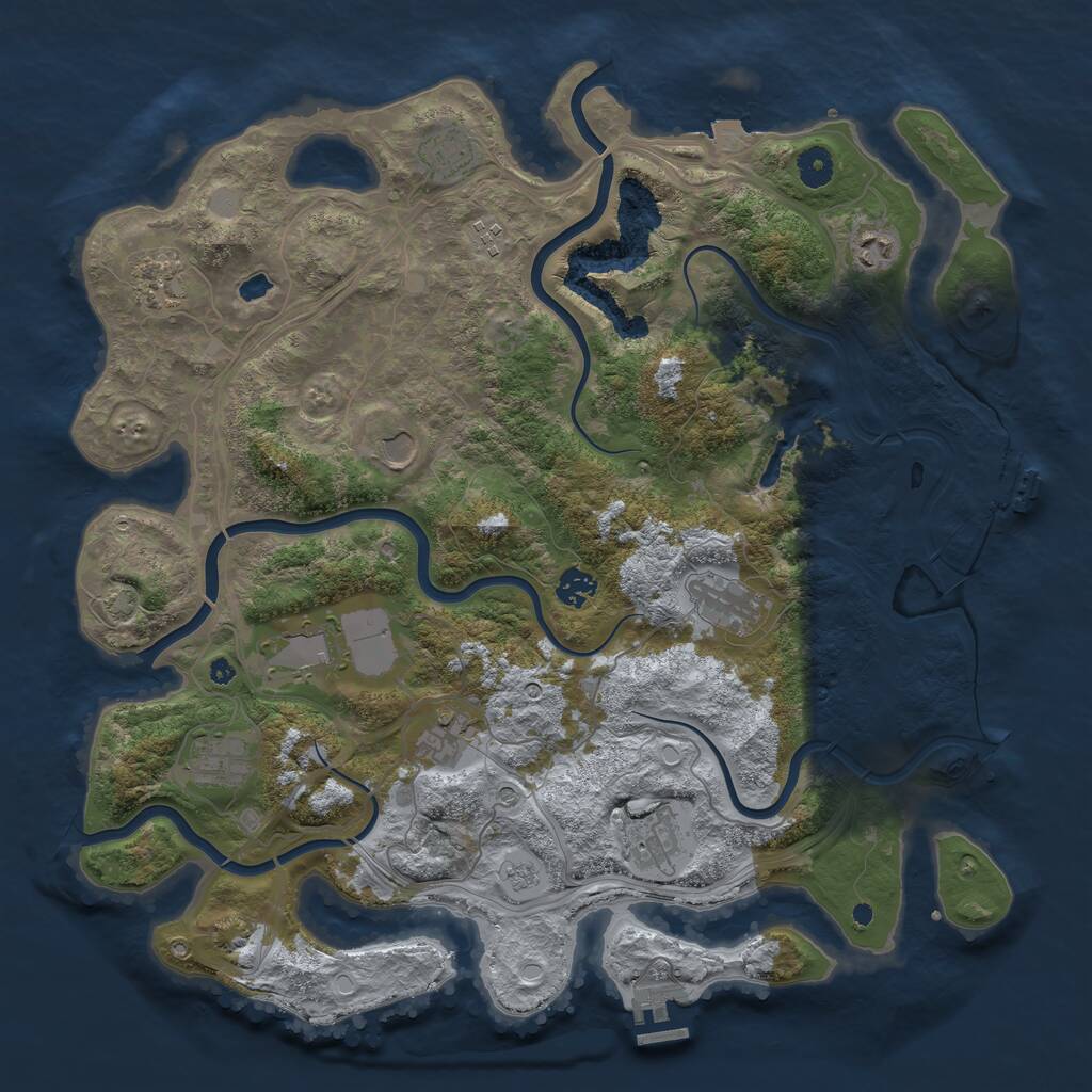 Rust Map: Procedural Map, Size: 4250, Seed: 1268740219, 17 Monuments