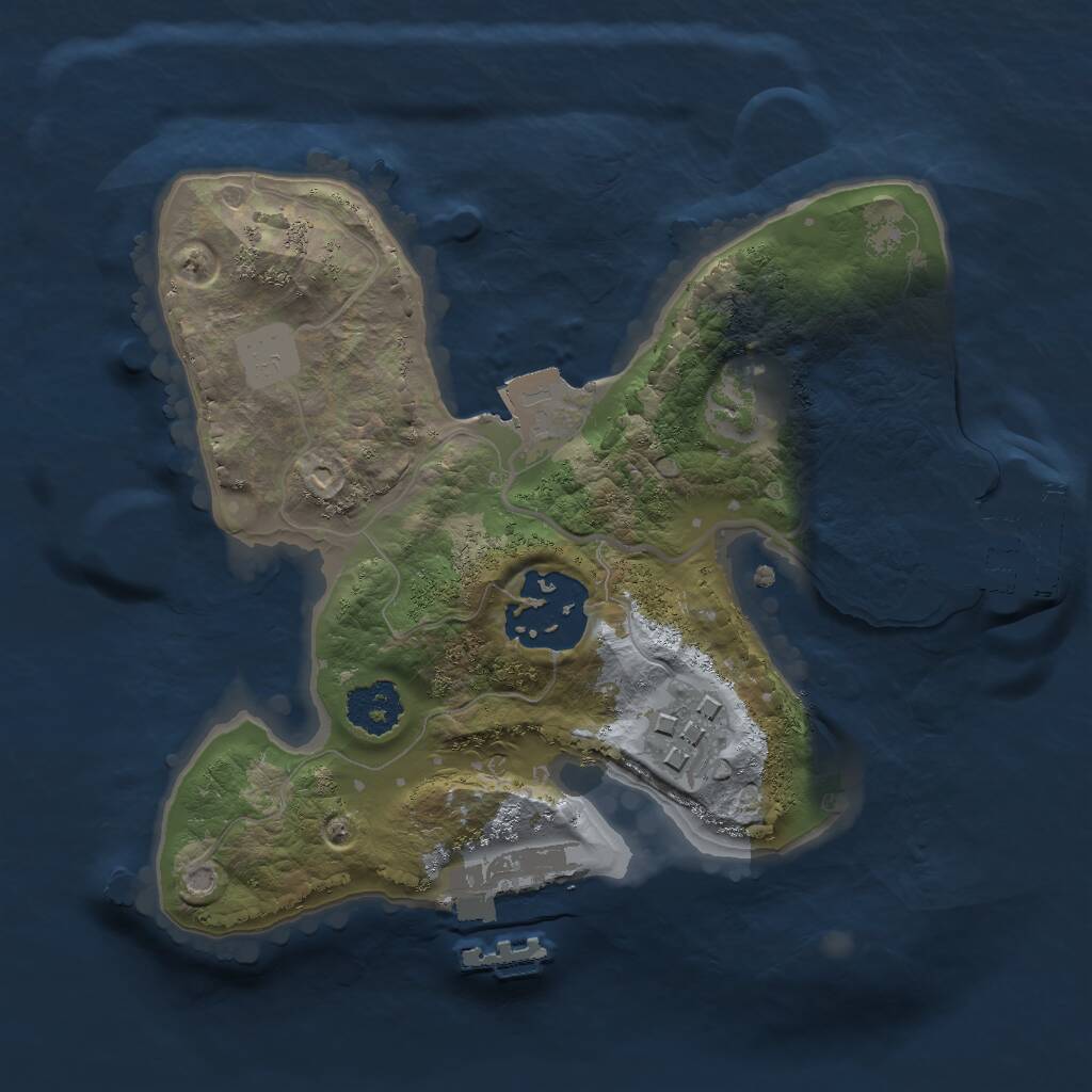 Rust Map: Procedural Map, Size: 2000, Seed: 33368611, 5 Monuments