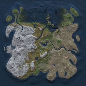 Thumbnail Rust Map: Procedural Map, Size: 4000, Seed: 65625367, 15 Monuments