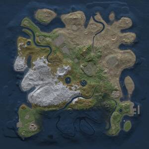 Thumbnail Rust Map: Procedural Map, Size: 3500, Seed: 1862426128, 13 Monuments