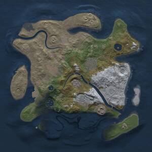 Thumbnail Rust Map: Procedural Map, Size: 3000, Seed: 1823888711, 11 Monuments