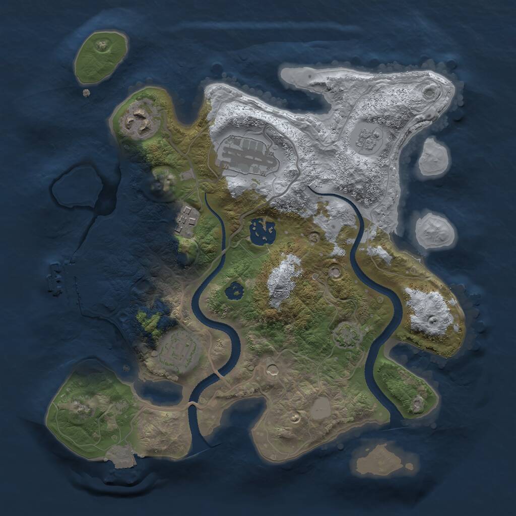 Rust Map: Procedural Map, Size: 2800, Seed: 1765378497, 10 Monuments