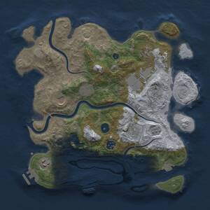 Thumbnail Rust Map: Procedural Map, Size: 3500, Seed: 1083278190, 14 Monuments