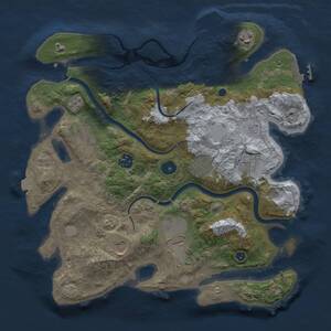 Thumbnail Rust Map: Procedural Map, Size: 3500, Seed: 1211948398, 14 Monuments