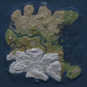 Thumbnail Rust Map: Procedural Map, Size: 3750, Seed: 1255131306, 17 Monuments