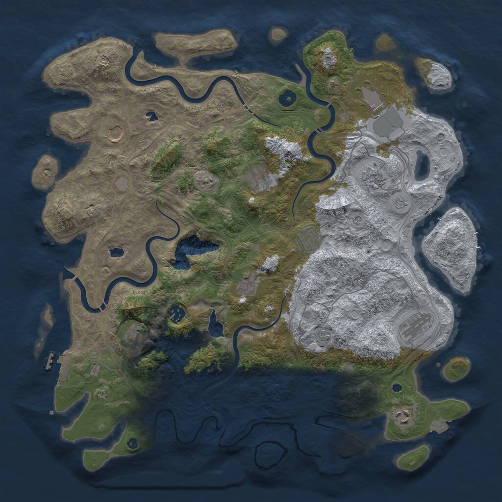 Rust Map: Procedural Map, Size: 4500, Seed: 1472061472, 17 Monuments