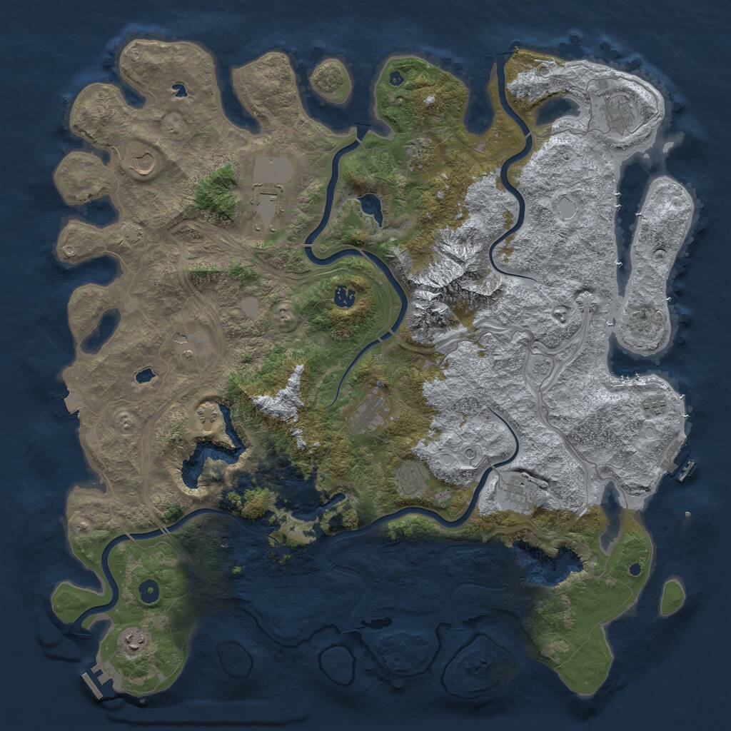 Rust Map: Procedural Map, Size: 5000, Seed: 1583136569, 17 Monuments