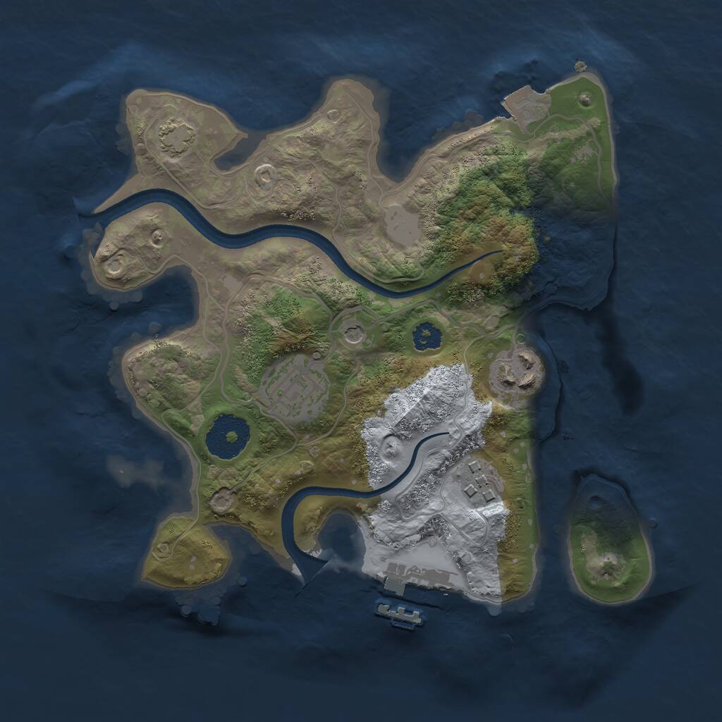 Rust Map: Procedural Map, Size: 2500, Seed: 52585, 7 Monuments