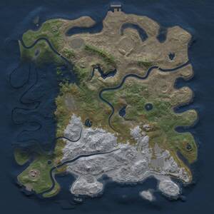 Thumbnail Rust Map: Procedural Map, Size: 4200, Seed: 2019665722, 15 Monuments