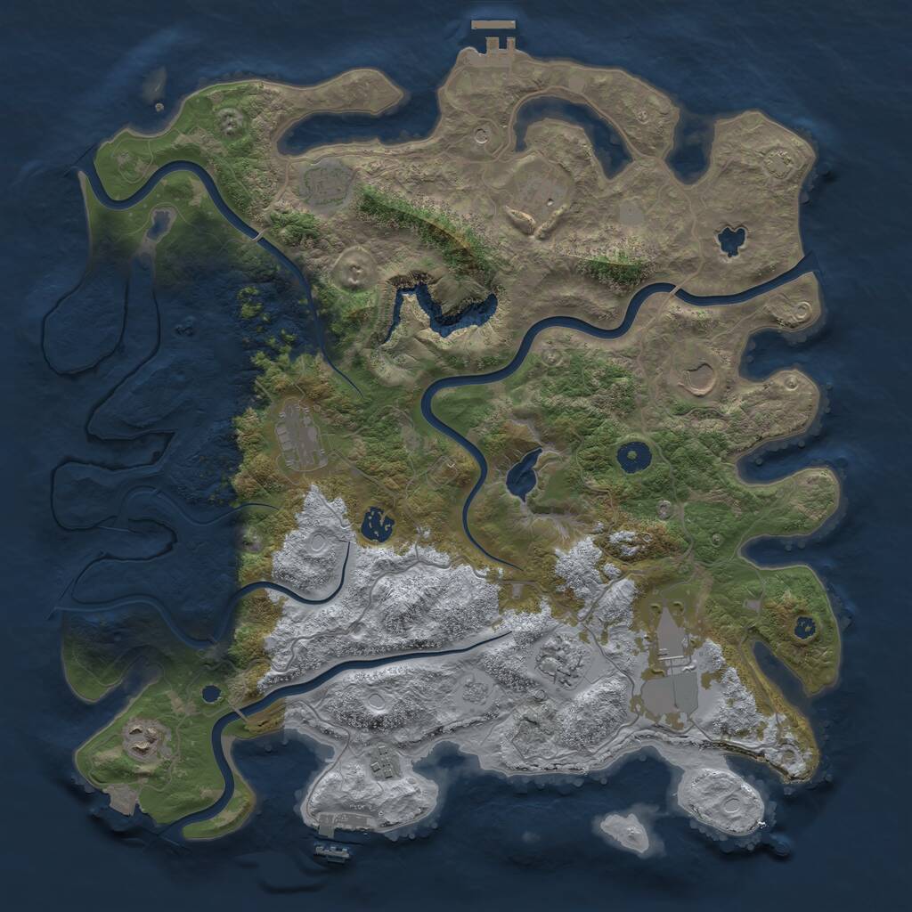 Rust Map: Procedural Map, Size: 4200, Seed: 2019665722, 15 Monuments