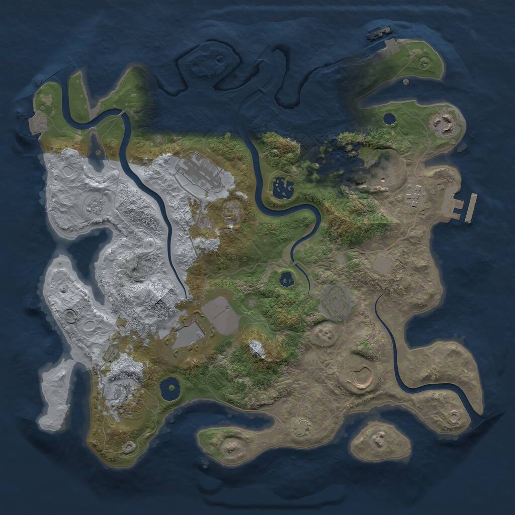 Rust Map: Procedural Map, Size: 3500, Seed: 879688367, 15 Monuments