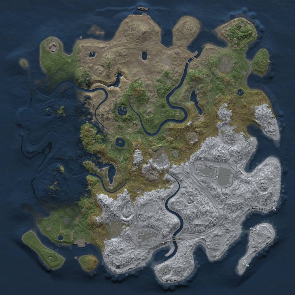 Rust Map: Procedural Map, Size: 4500, Seed: 1148523339, 15 Monuments