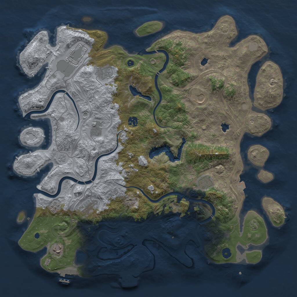 Rust Map: Procedural Map, Size: 4500, Seed: 388830734, 15 Monuments