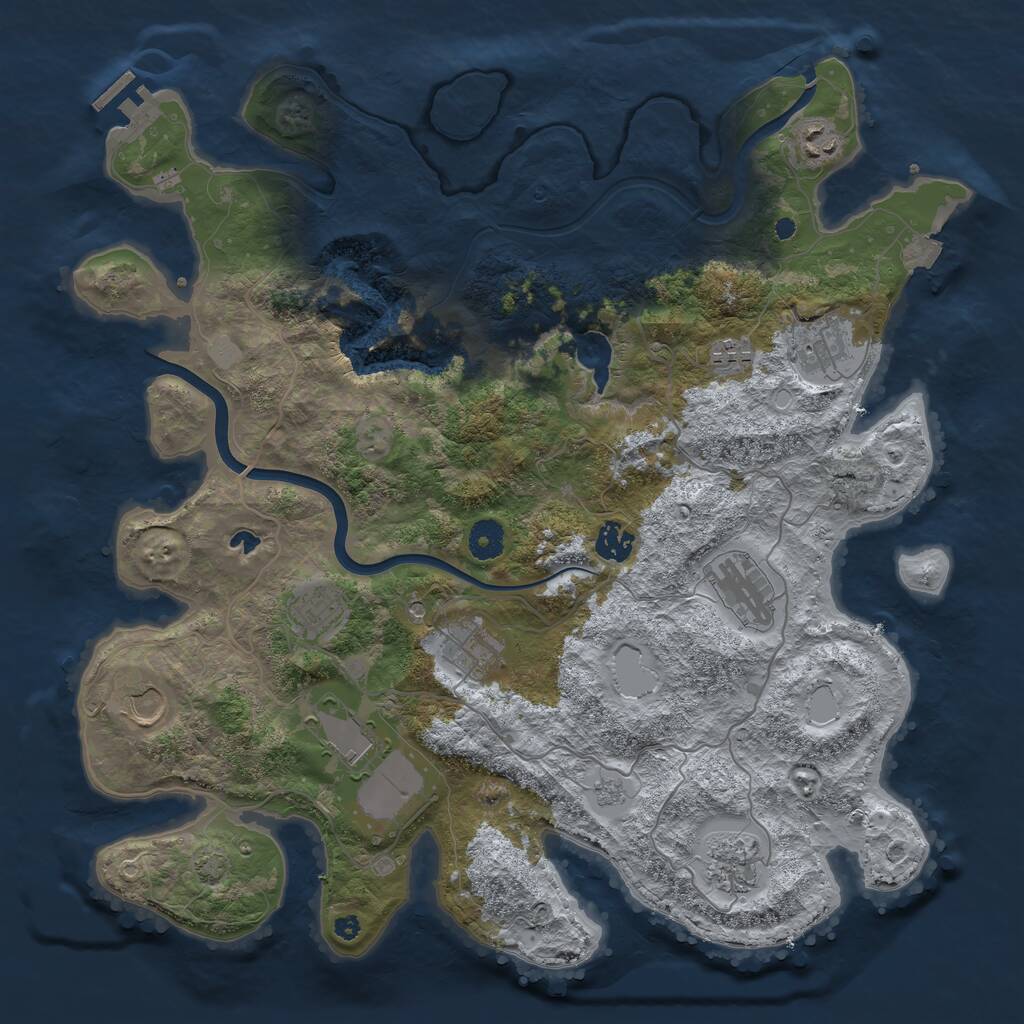 Rust Map: Procedural Map, Size: 4000, Seed: 2000523025, 15 Monuments