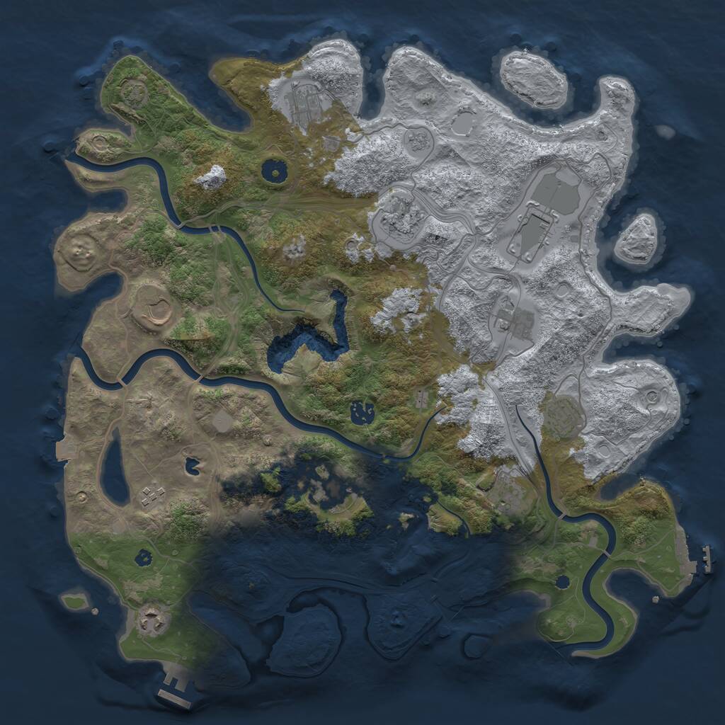 Rust Map: Procedural Map, Size: 4250, Seed: 1095649200, 17 Monuments