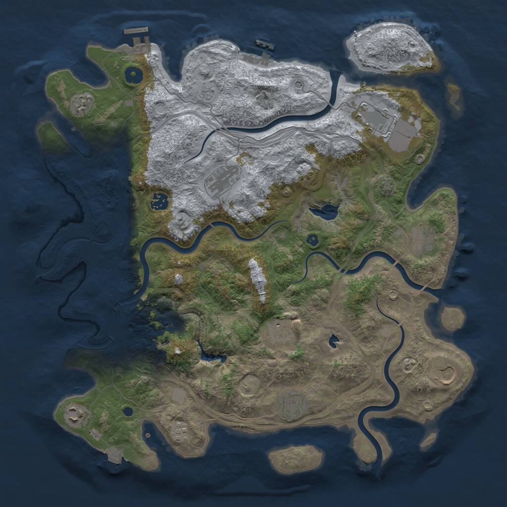 Rust Map: Procedural Map, Size: 4250, Seed: 756451863, 15 Monuments