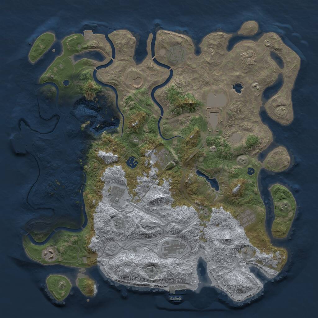 Rust Map: Procedural Map, Size: 4250, Seed: 167655306, 17 Monuments