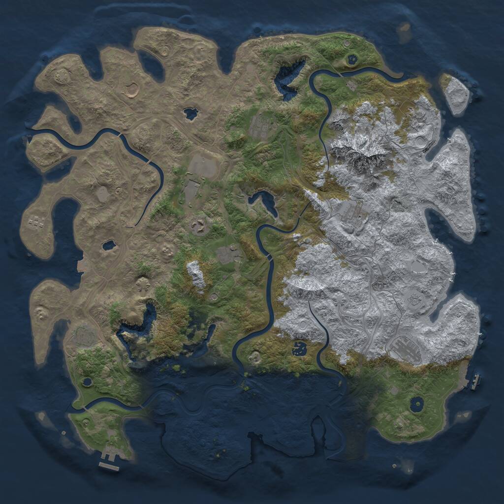 Rust Map: Procedural Map, Size: 5000, Seed: 971239617, 17 Monuments