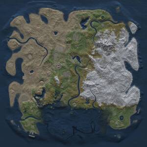Thumbnail Rust Map: Procedural Map, Size: 5000, Seed: 971239617, 17 Monuments
