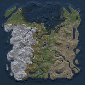 Thumbnail Rust Map: Procedural Map, Size: 5000, Seed: 1359952574, 17 Monuments