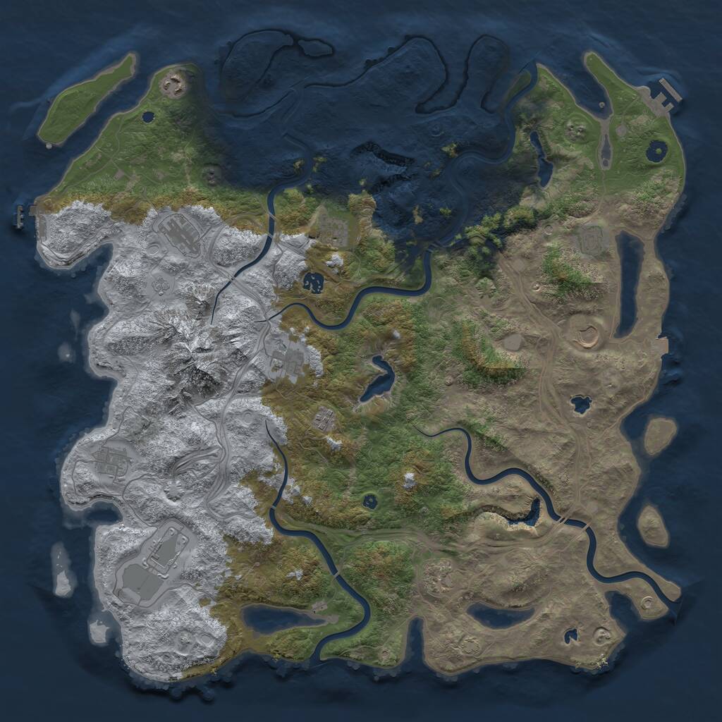 Rust Map: Procedural Map, Size: 5000, Seed: 1359952574, 17 Monuments