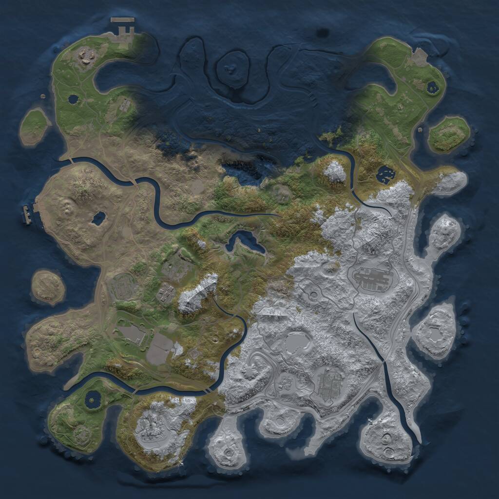 Rust Map: Procedural Map, Size: 4250, Seed: 7029, 15 Monuments