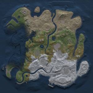 Thumbnail Rust Map: Procedural Map, Size: 3500, Seed: 1027223, 15 Monuments