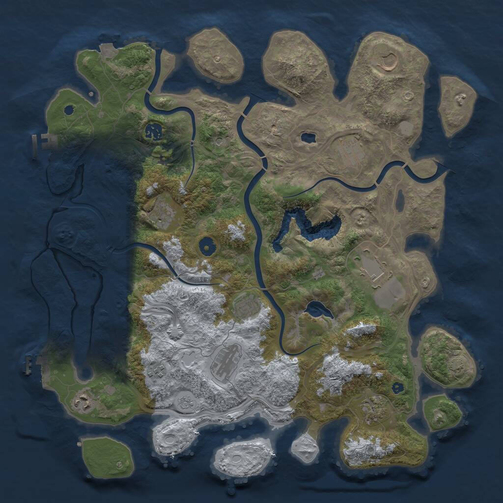 Rust Map: Procedural Map, Size: 4250, Seed: 1387328348, 16 Monuments