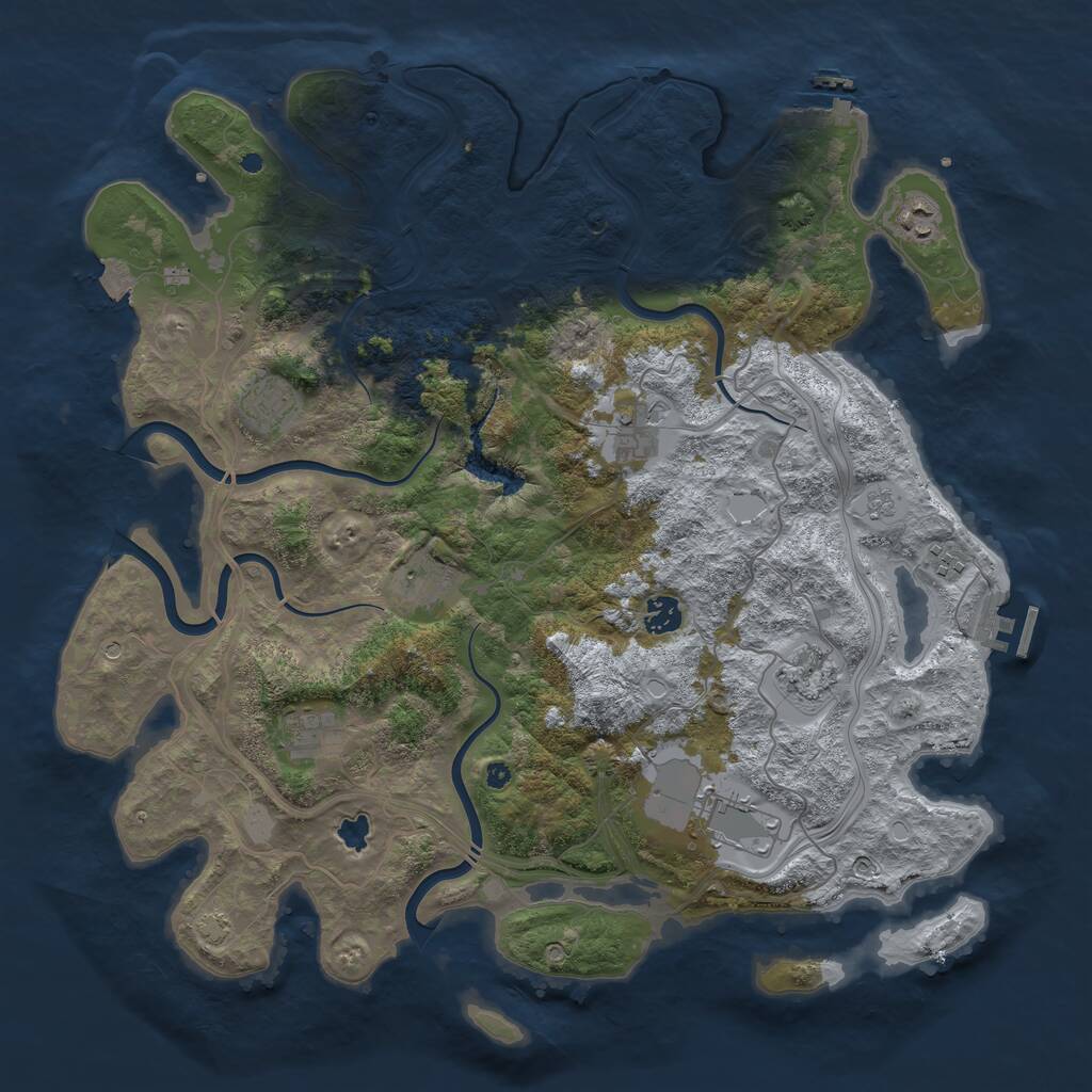 Rust Map: Procedural Map, Size: 4250, Seed: 307780209, 15 Monuments