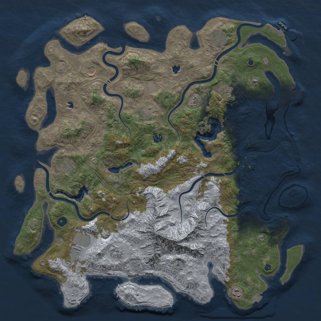 Rust Map: Procedural Map, Size: 5000, Seed: 1685829096, 16 Monuments