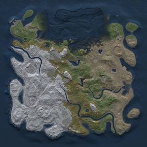 Thumbnail Rust Map: Procedural Map, Size: 4500, Seed: 2028308275, 16 Monuments