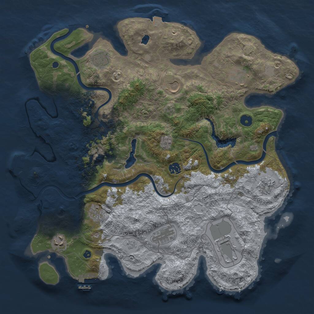 Rust Map: Procedural Map, Size: 4000, Seed: 190911339, 16 Monuments