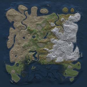 Thumbnail Rust Map: Procedural Map, Size: 4500, Seed: 1605782648, 17 Monuments