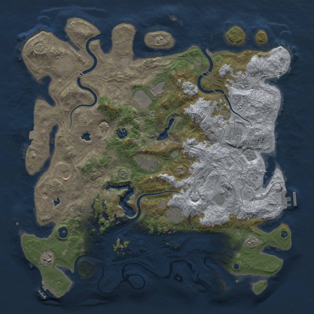Rust Map: Procedural Map, Size: 4500, Seed: 1605782648, 17 Monuments