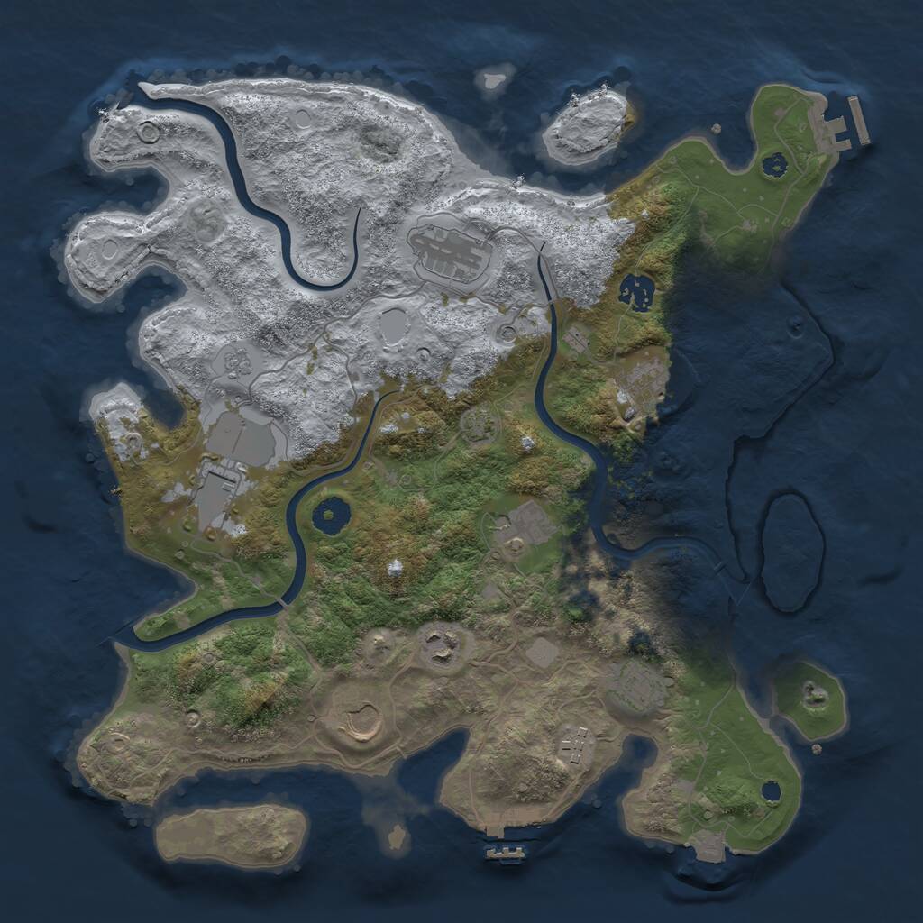 Rust Map: Procedural Map, Size: 3750, Seed: 1973493959, 15 Monuments