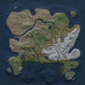 Thumbnail Rust Map: Procedural Map, Size: 3700, Seed: 1693883410, 16 Monuments