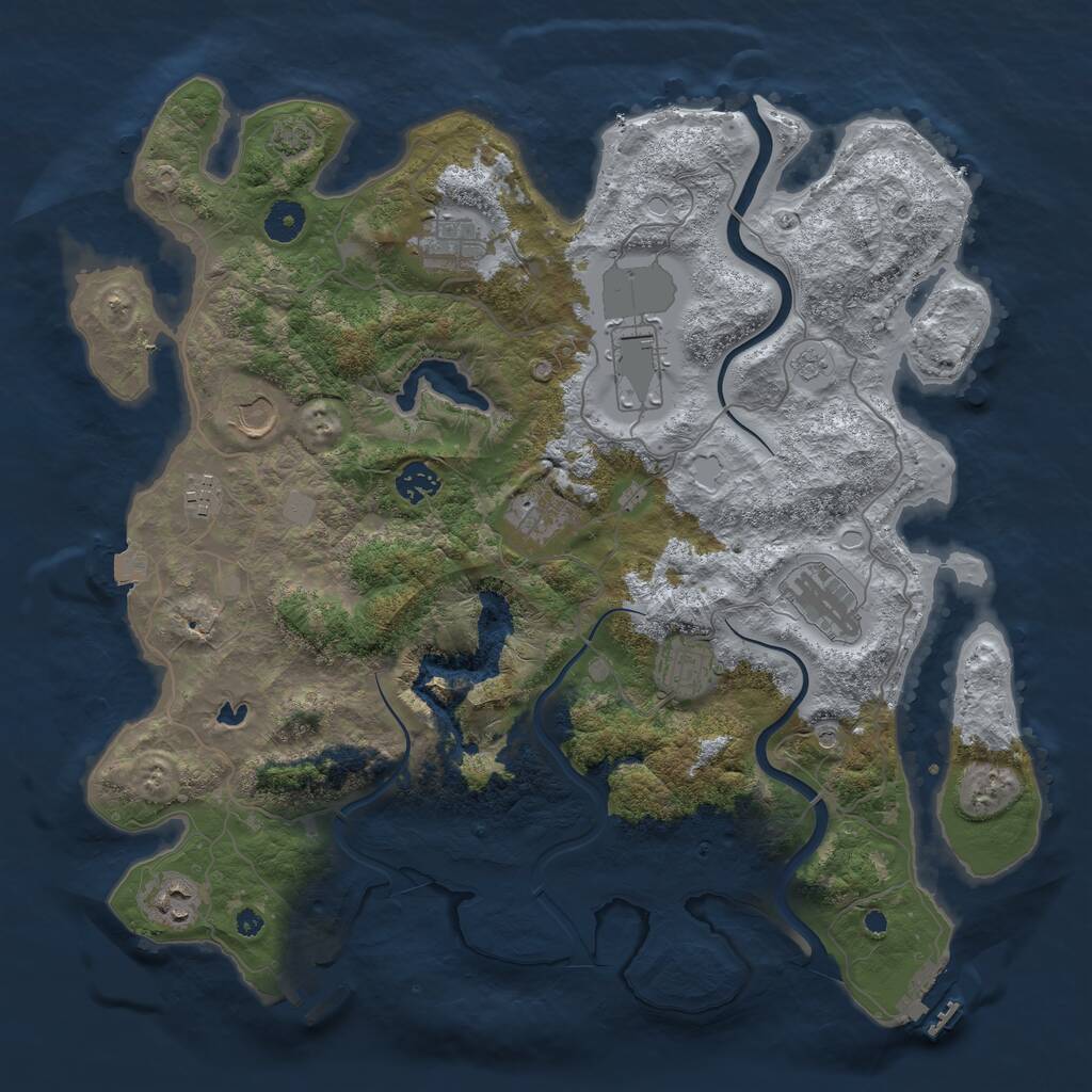 Rust Map: Procedural Map, Size: 4000, Seed: 1845776236, 15 Monuments